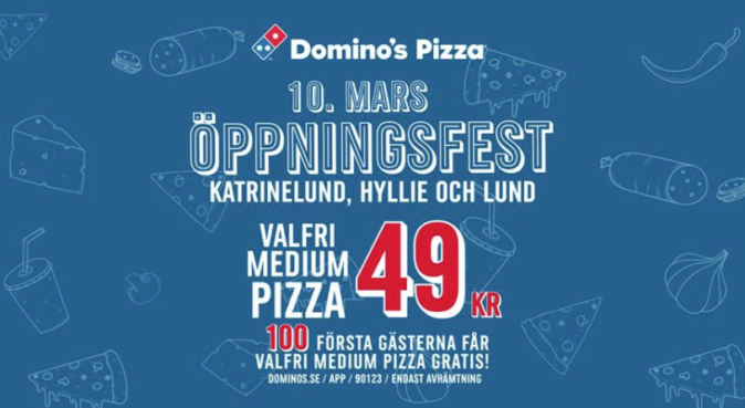 Gratis Domino's Pizza (Katrinelund, Hyllie, Lund)